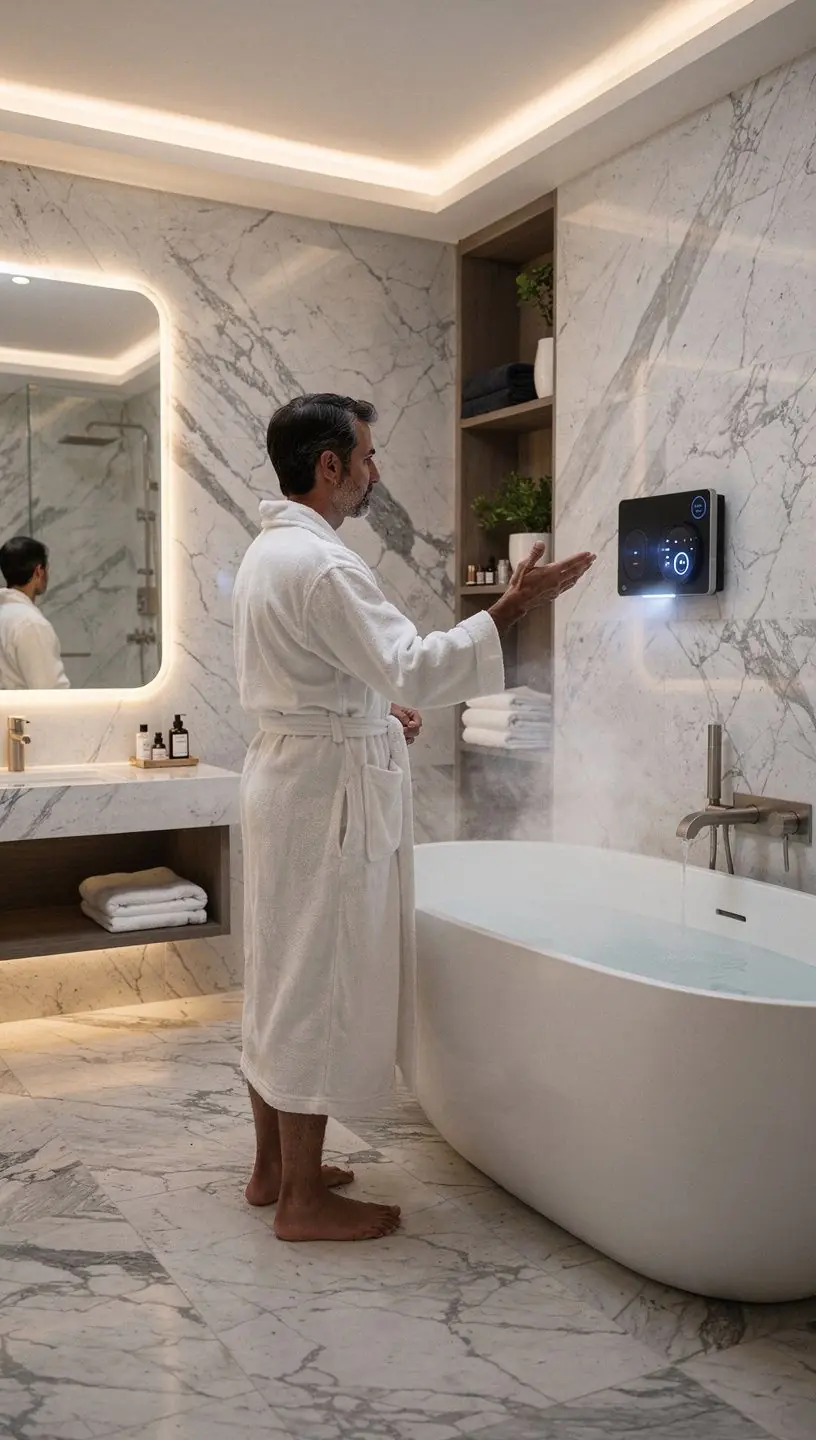 Умный дом с современными технологиями и системами автоматизации, обеспечивающий безопасность и комфорт.